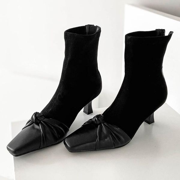 boots women ankle fashion square toe ladies short booties thin low heel female british style woman winter shoes, Black
boots women ankle fashion square toe ladies short booties thin low heel female british style woman winter shoes, Black