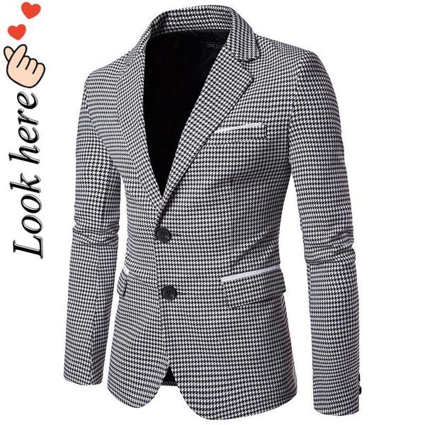 men's suits & blazers men british style printed blazer masculino wedding business casual suit jacket streetwear social coat ropa hombre, White;black
men's suits & blazers men british style printed blazer masculino wedding business casual suit jacket streetwear social coat ropa hombre, White;black