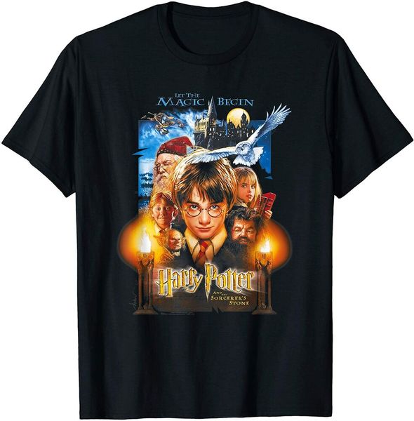 harry potter sorcerer's stone poster t-shirt size s-5xl, White;black