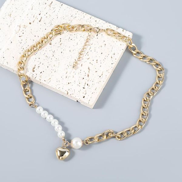 pendant necklaces elegant imitation pearl alloy necklace for women gold color chunky link chain asymmetry toggle clasp circle chokers jewelr, Silver
pendant necklaces elegant imitation pearl alloy necklace for women gold color chunky link chain asymmetry toggle clasp circle chokers jewelr, Silver