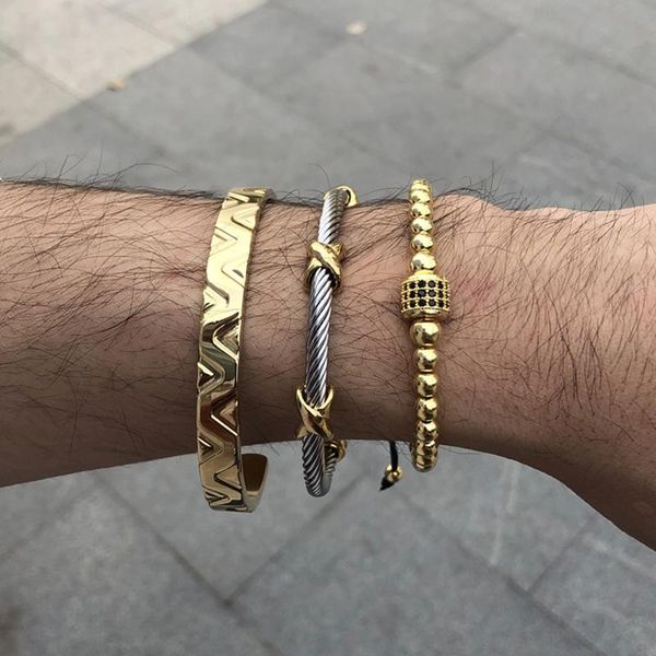 punk jewelry round bead bracelets & bangles stainless steel cable wire for men pulseira accessories 3pcs/set bangle, Black
punk jewelry round bead bracelets & bangles stainless steel cable wire for men pulseira accessories 3pcs/set bangle, Black