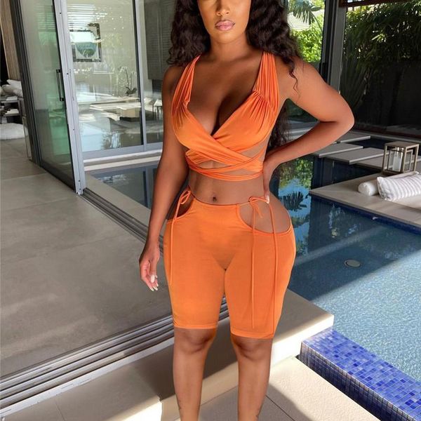 women's tracksuits women summer two piece set ladies solid color sleeveless vest hollow out bandage jogging biker shorts matching suit, Gray
women's tracksuits women summer two piece set ladies solid color sleeveless vest hollow out bandage jogging biker shorts matching suit, Gray