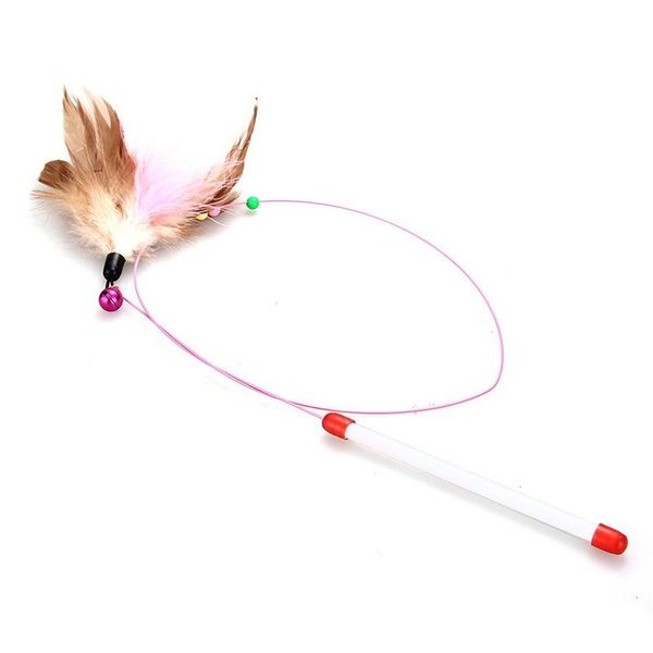 cat toys stick game wand with colored feather ball bell fun toy for kitten animals 15.5cm
cat toys stick game wand with colored feather ball bell fun toy for kitten animals 15.5cm