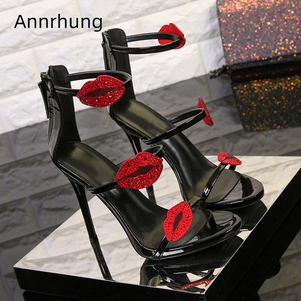 dress shoes crystal lip-pattern gladiator sandals women stiletto heel narrow band back zip cover summer wedding woman, Black
dress shoes crystal lip-pattern gladiator sandals women stiletto heel narrow band back zip cover summer wedding woman, Black