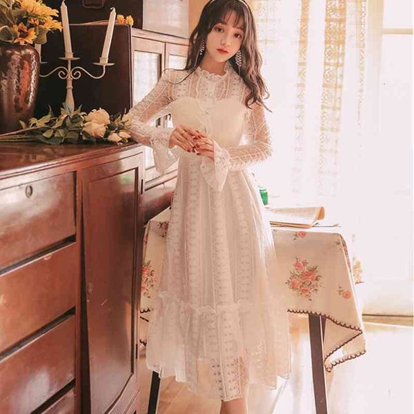casual dresses fashion woman's lace hollow out long ladies full sleeve sweet ruffle party vestido rb29, Black;gray
casual dresses fashion woman's lace hollow out long ladies full sleeve sweet ruffle party vestido rb29, Black;gray
