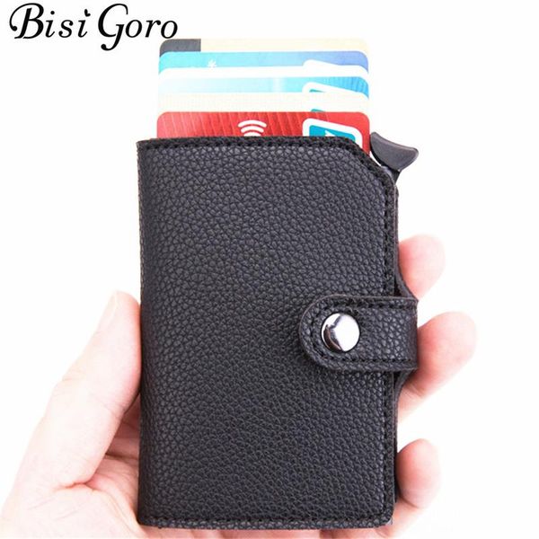 card holders bisi goro rfid holder protection anti-theft men wallet leather metal aluminum business bank case, Brown;gray
card holders bisi goro rfid holder protection anti-theft men wallet leather metal aluminum business bank case, Brown;gray
