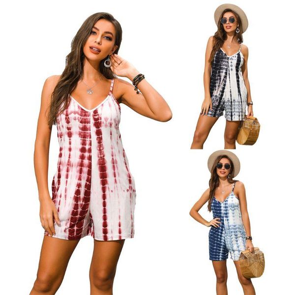 women sleeveless tie-dye jumpsuit v-neck short rompers loose sling playsuit for women's jumpsuits &, Black;white
women sleeveless tie-dye jumpsuit v-neck short rompers loose sling playsuit for women's jumpsuits &, Black;white
