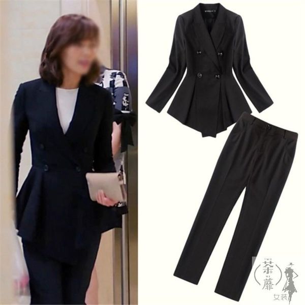 two piece dress star with double-breasted suit slim thin waist temperament long coat women suite 8052, White
two piece dress star with double-breasted suit slim thin waist temperament long coat women suite 8052, White