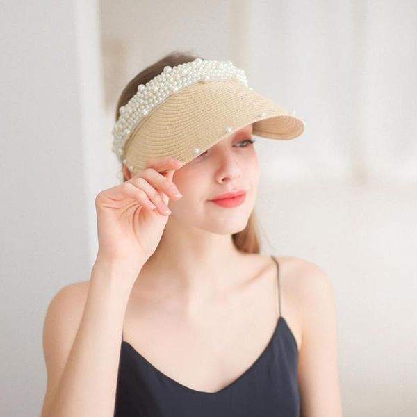 wide brim hats pearl sun empty straw hat women casual summer beach visor caps large sunshade korean outdoor sports cap, Blue;gray
wide brim hats pearl sun empty straw hat women casual summer beach visor caps large sunshade korean outdoor sports cap, Blue;gray