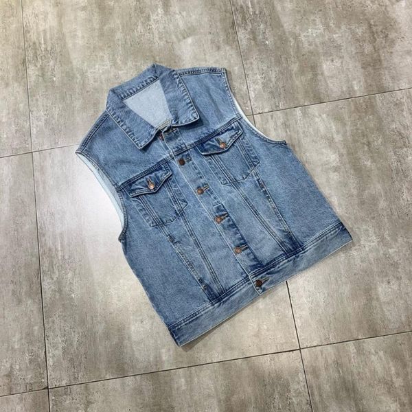 women's vests 2021 women fashionable sleeveless denim vest 0629, Black;white 
women's vests 2021 women fashionable sleeveless denim vest 0629, Black;white