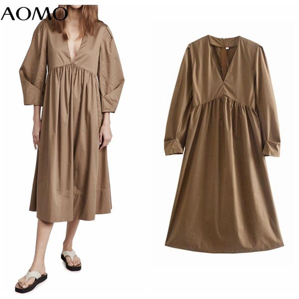 casual dresses aomo 2021 fashion women solid midi dress v neck vintage long sleeve ladies loose 2w207a, Black;gray
casual dresses aomo 2021 fashion women solid midi dress v neck vintage long sleeve ladies loose 2w207a, Black;gray