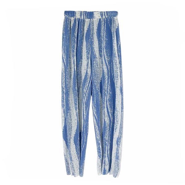 women pants loose straight elastic waist full length green blue casual geometric print p0042 210514, Black;white
women pants loose straight elastic waist full length green blue casual geometric print p0042 210514, Black;white