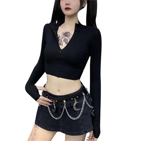women's t-shirt zipper v-neck low cut women white slim skinny long sleeve 2021 autumn solid knit tshirt
women's t-shirt zipper v-neck low cut women white slim skinny long sleeve 2021 autumn solid knit tshirt