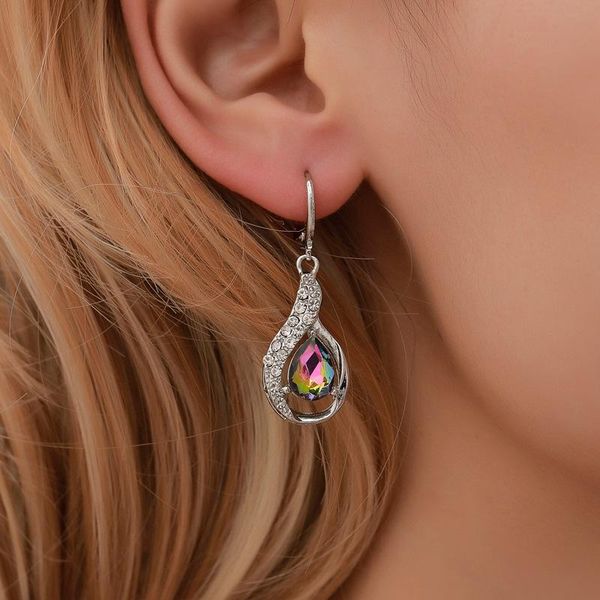 European Water Drop Colorful Dangle Earrings Ethnic Style Zircon Alloy Ear Drops Women Party Gift Buckle Earring Jewelry Wholesale, Silver
European Water Drop Colorful Dangle Earrings Ethnic Style Zircon Alloy Ear Drops Women Party Gift Buckle Earring Jewelry Wholesale, Silver