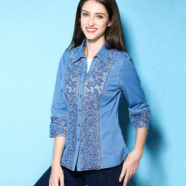 women's blouses & shirts atumn arrival lace shirt fashion denim large size blouse women nw17c1273, White
women's blouses & shirts atumn arrival lace shirt fashion denim large size blouse women nw17c1273, White