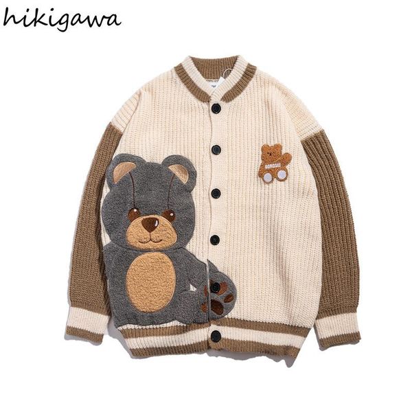women's knits & tees hikigawa fall 2021 women clothing cute bear print knitted cardigan preppy style pull femme korean fashion sweater, White
women's knits & tees hikigawa fall 2021 women clothing cute bear print knitted cardigan preppy style pull femme korean fashion sweater, White