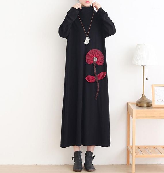 black velvet print long sleeves dress women casual oversized loose turtleneck match robe vestidos plus size dresses, Black;gray
black velvet print long sleeves dress women casual oversized loose turtleneck match robe vestidos plus size dresses, Black;gray
