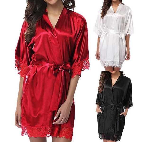 women's sleepwear women short satin dress nightgown soft belt lingerie bath robe bathrobe pajama nightdress lady lace up solid, Black;red
women's sleepwear women short satin dress nightgown soft belt lingerie bath robe bathrobe pajama nightdress lady lace up solid, Black;red