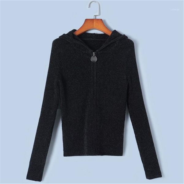 women's sweaters runway casual outwear cardigans women jacket 2021 winter hooded zippers knit slim autumn overcoat, White;black
women's sweaters runway casual outwear cardigans women jacket 2021 winter hooded zippers knit slim autumn overcoat, White;black