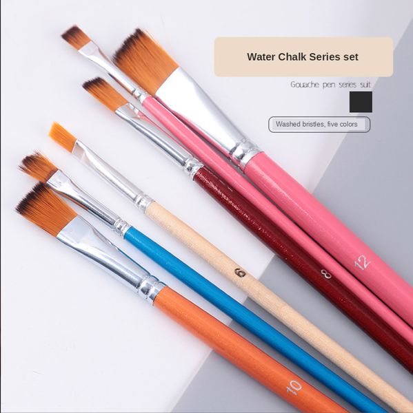 flat head nylon hair acrylic brush oil painting pen art professional brush set 6 pcs short wood pole hook line art materials
flat head nylon hair acrylic brush oil painting pen art professional brush set 6 pcs short wood pole hook line art materials