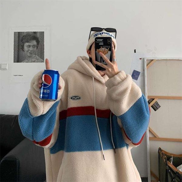 korean version style fashion fleece hoodies women patchwork stripe hooded sweatshirts couples loose coats casual pullover 210928, Black
korean version style fashion fleece hoodies women patchwork stripe hooded sweatshirts couples loose coats casual pullover 210928, Black