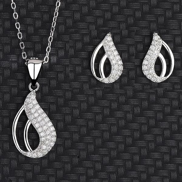chains s925 sterling silver micro-set teardrop-shaped elegant pendant earrings two-piece set of necklace female fashion
chains s925 sterling silver micro-set teardrop-shaped elegant pendant earrings two-piece set of necklace female fashion