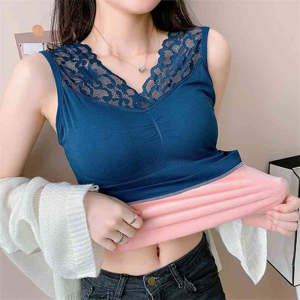 women woman thermal tank camis plus velvet lace tanks warm thick embroidery basic size 210604, White
women woman thermal tank camis plus velvet lace tanks warm thick embroidery basic size 210604, White