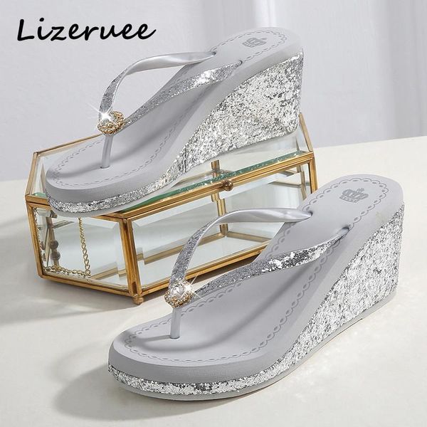 sandals women's 2021 summer platform shoes beach rhinestones sequins slope with flip flops zapatillas muj slippers wedges, Black
sandals women's 2021 summer platform shoes beach rhinestones sequins slope with flip flops zapatillas muj slippers wedges, Black