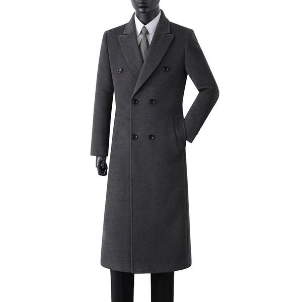 men's wool & blends mens woolen overcoat double breasted business leisure outwear coat winter size s-9xl, Black
men's wool & blends mens woolen overcoat double breasted business leisure outwear coat winter size s-9xl, Black