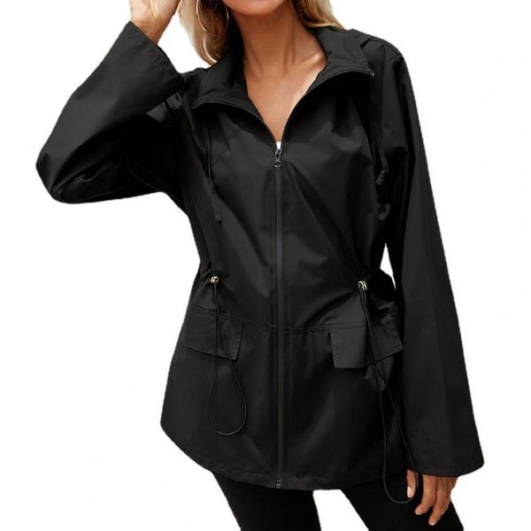 women's jackets mountaineering jacket hooded zipper women long sleeve drawstring flap pockets raincoat for hiking, Black;brown
women's jackets mountaineering jacket hooded zipper women long sleeve drawstring flap pockets raincoat for hiking, Black;brown