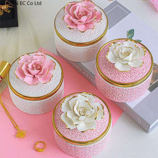 storage bottles & jars european-style ceramic jewelry box three-dimensional rose flower necklace ring with lid square gold rim deskdeco
storage bottles & jars european-style ceramic jewelry box three-dimensional rose flower necklace ring with lid square gold rim deskdeco