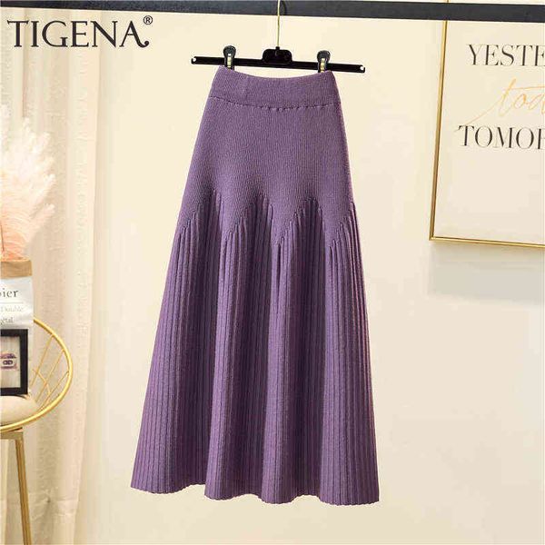 tigena autumn winter knitted skirt women casual solid all-match a line high waist pleated midi long skirt female ladies 211119, Black
tigena autumn winter knitted skirt women casual solid all-match a line high waist pleated midi long skirt female ladies 211119, Black