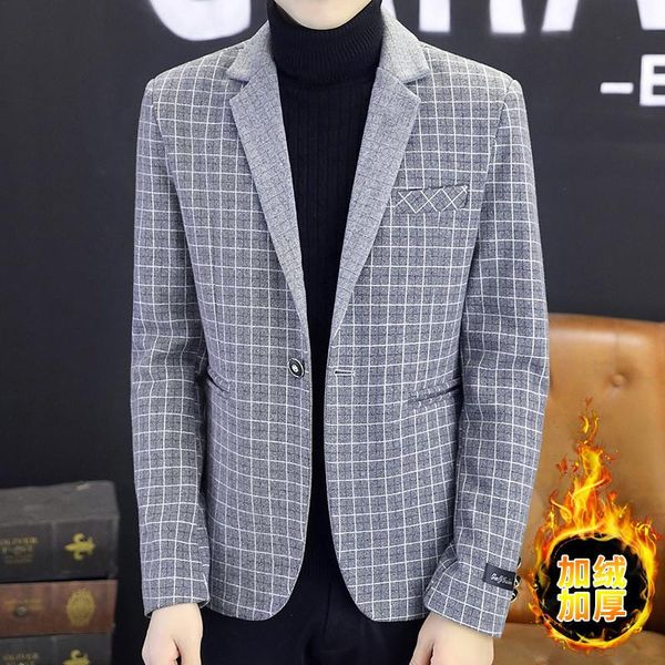 men's suits & blazers dyb&zacq men korean suit leisure slim small trend plaid jacket autumn and winter velvet thick coat 3xl, White;black
men's suits & blazers dyb&zacq men korean suit leisure slim small trend plaid jacket autumn and winter velvet thick coat 3xl, White;black