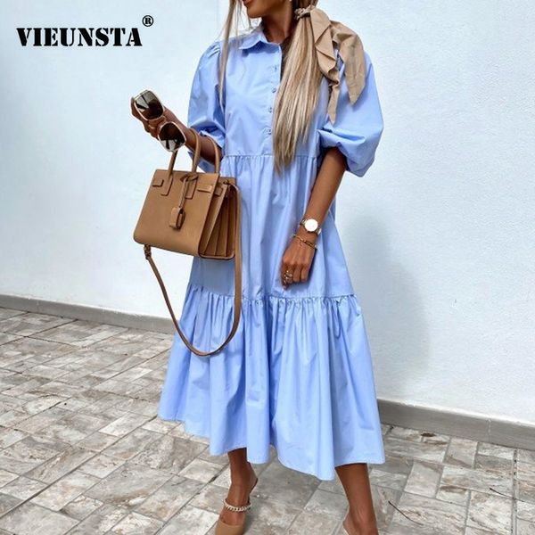 2021 spring summer loose women party dress turn-down collar button office lady dress retro half sleeve solid long dress 2xl, Black;gray
2021 spring summer loose women party dress turn-down collar button office lady dress retro half sleeve solid long dress 2xl, Black;gray