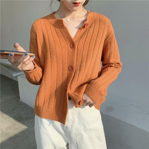 women's knits & tees fashion solid color vertical stripes knit cardigan 2021 autumn korean-style single-breasted loose-fit cropped jack, White
women's knits & tees fashion solid color vertical stripes knit cardigan 2021 autumn korean-style single-breasted loose-fit cropped jack, White