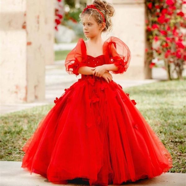 girl's dresses dress red flower girl 3d floral flowers birthday party toddler pageant gown sweep train tulle kids communion, Red;yellow
girl's dresses dress red flower girl 3d floral flowers birthday party toddler pageant gown sweep train tulle kids communion, Red;yellow