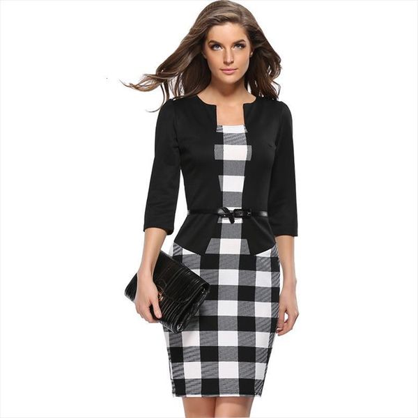 european sleeve plaid fake two womens dress pencil vestido business wear package hip belt vestidos lh708, Black;gray
european sleeve plaid fake two womens dress pencil vestido business wear package hip belt vestidos lh708, Black;gray