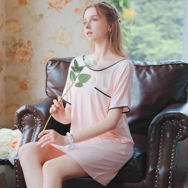 women's sleepwear women modal short nightgowns female sweet princess sleeping home dress lady 2021 nightdress h782, Black;red
women's sleepwear women modal short nightgowns female sweet princess sleeping home dress lady 2021 nightdress h782, Black;red