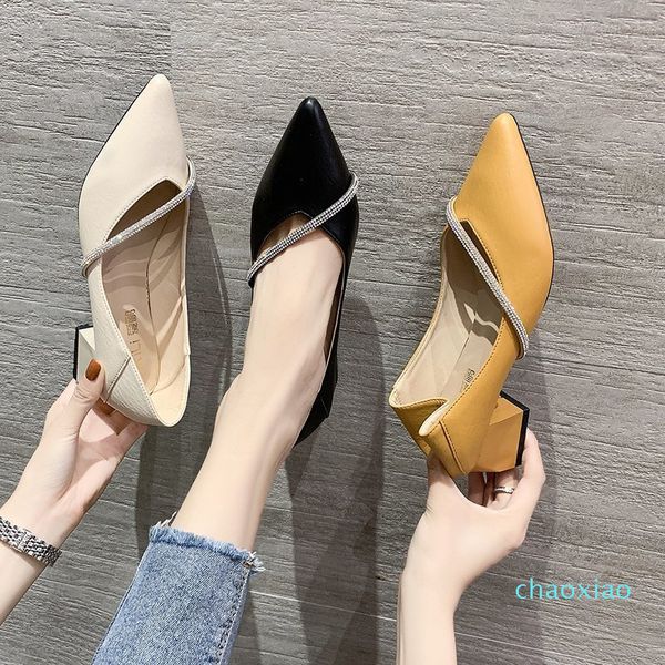 shoes high heeled women autumn fashion pointed diamond thick heel work shallow mouth two wear single women, Black
shoes high heeled women autumn fashion pointed diamond thick heel work shallow mouth two wear single women, Black