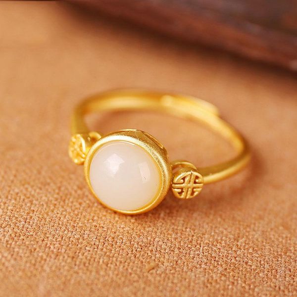 cluster rings s silver inlaid natural an white jade ring round frosty wind process opening adjustable living women, Golden;silver
cluster rings s silver inlaid natural an white jade ring round frosty wind process opening adjustable living women, Golden;silver