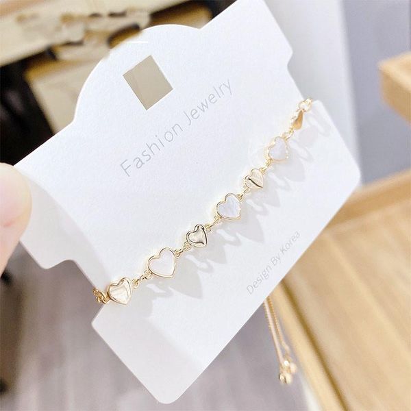 link, chain heart-shaped shell stone crystal lucky bracelet for woman adjustable stainless steel korean cuff jewelry, Black
link, chain heart-shaped shell stone crystal lucky bracelet for woman adjustable stainless steel korean cuff jewelry, Black