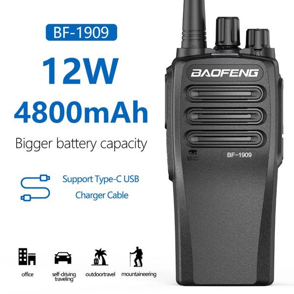 walkie talkie baofeng bf-1909 12w high power support type c charging 50km long range portable powerful two way radio transceiver
walkie talkie baofeng bf-1909 12w high power support type c charging 50km long range portable powerful two way radio transceiver