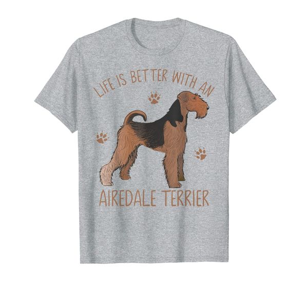 life is better with an airedale terrier funny dog lover gift t-shirt, White;black
life is better with an airedale terrier funny dog lover gift t-shirt, White;black