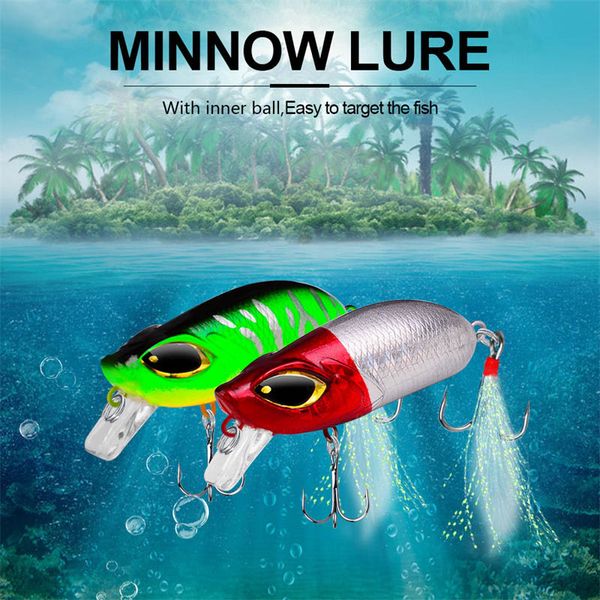 7pcs minnow fishing lures 5cm-8g artificial hard bait mini floating wobblers crankbait with feather 8# high carbon steel treble bass fishign
7pcs minnow fishing lures 5cm-8g artificial hard bait mini floating wobblers crankbait with feather 8# high carbon steel treble bass fishign
