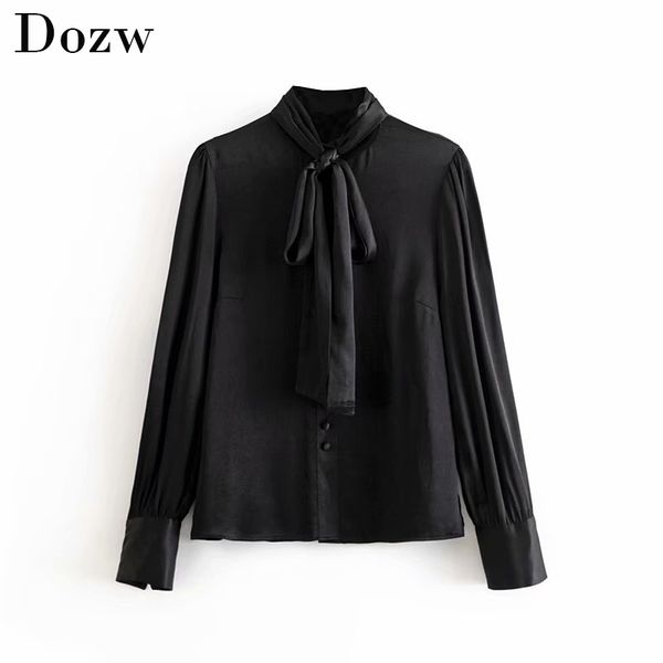 elegant bow tie black blouse women autumn spring solid long sleeve fashion office buttons plus size shirt ladies blusas 210414, White
elegant bow tie black blouse women autumn spring solid long sleeve fashion office buttons plus size shirt ladies blusas 210414, White