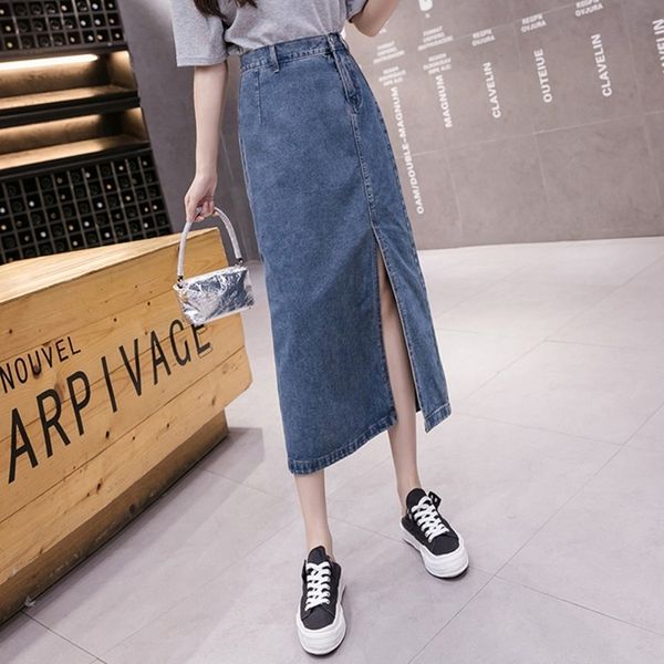 summer women's solid casual high waist split denim skirt ladies fashion 210531, Black
summer women's solid casual high waist split denim skirt ladies fashion 210531, Black