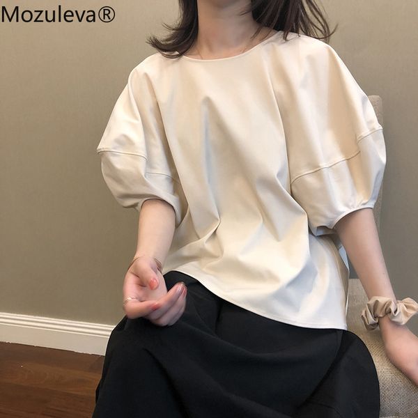 korean women's t-shirt o neck short puff sleeve loose casual summer shirts female fashion clothes 210427, White
korean women's t-shirt o neck short puff sleeve loose casual summer shirts female fashion clothes 210427, White
