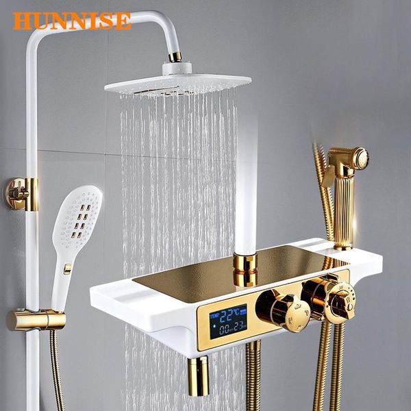 thermostatic shower set white gold bathroom mixer solid brass bathtub faucet luxury digital system sets
thermostatic shower set white gold bathroom mixer solid brass bathtub faucet luxury digital system sets