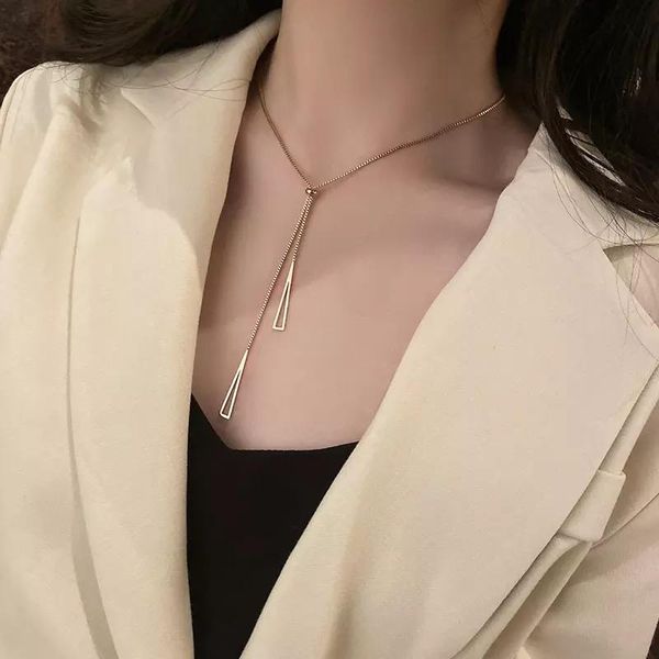 pendant necklaces titanium steel geometric triangle necklace for women adjustable clavicle chain jewelry gifts, Silver
pendant necklaces titanium steel geometric triangle necklace for women adjustable clavicle chain jewelry gifts, Silver