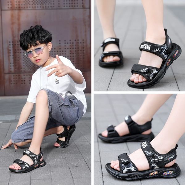 childrens sandals summer new in the big kids open-toed beach shoes soft sole student boys sandals bss11, Black
childrens sandals summer new in the big kids open-toed beach shoes soft sole student boys sandals bss11, Black